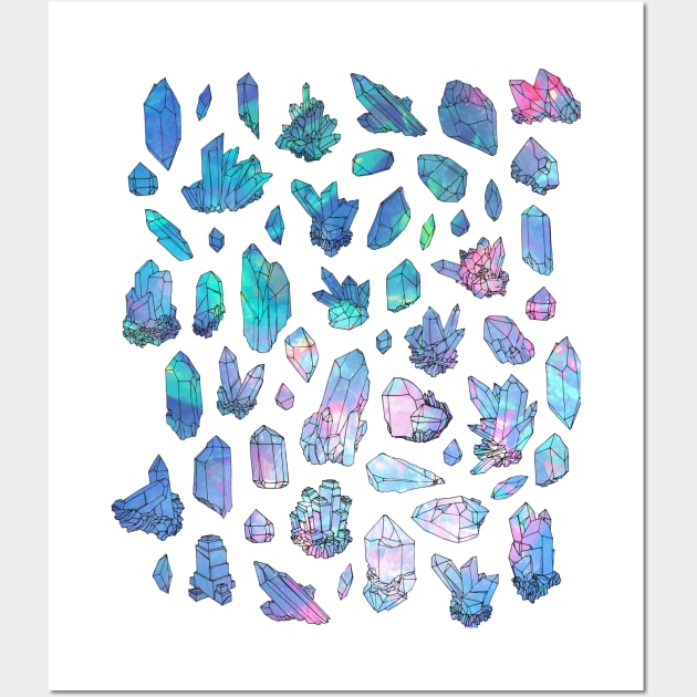 Rainbow Galaxy Crystals Wall Art by Chocolona